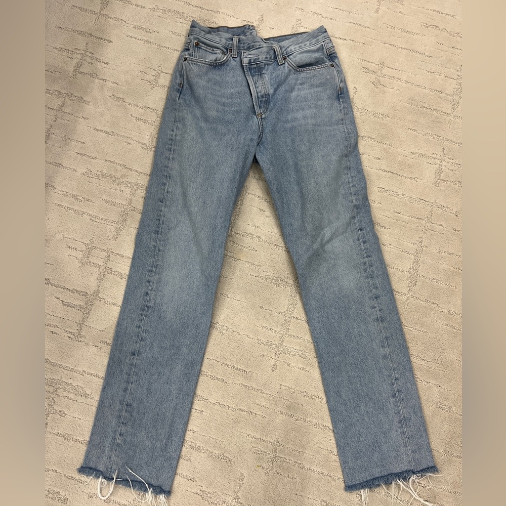 Agolde Light Blue Women's Straight Jeans